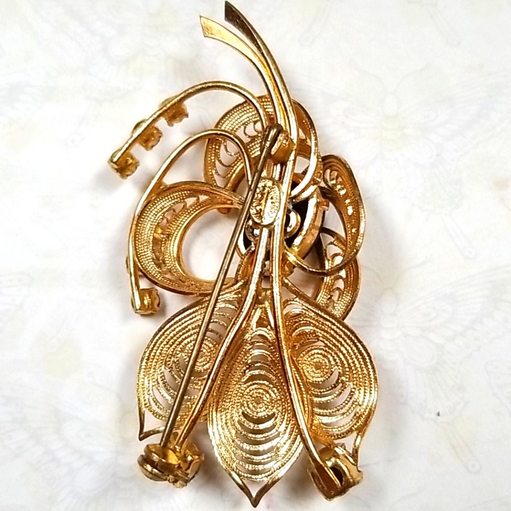 Vintage Western Germany Rhinestone Brooch Pin - Picture 4 of 15